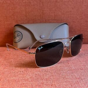 Ray-Ban 3611 Gold Frame Sunglasses with Black Lenses